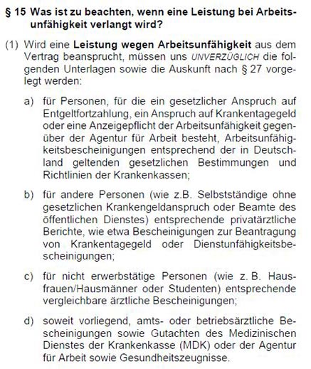 Nachweis Arbeitsunfähigkeit BU Versicherung die Bayerische 10.2020