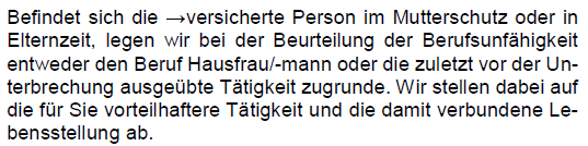 Der Bu-profi: Besserstellung Hausfrau / Hausmann LV1871 BU-Versicherung 01.2022