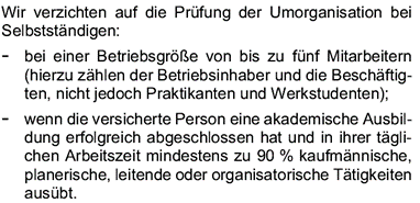 Der BU-Profi - Verzicht auf Umorganisation BU-Versicherung Die Bayerische