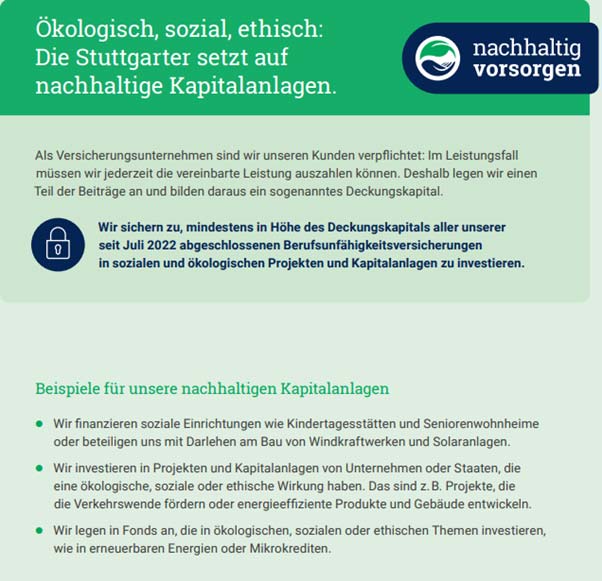 Der BU-Profi - Nachhaltige BU-Versicherung Die Stuttgarter